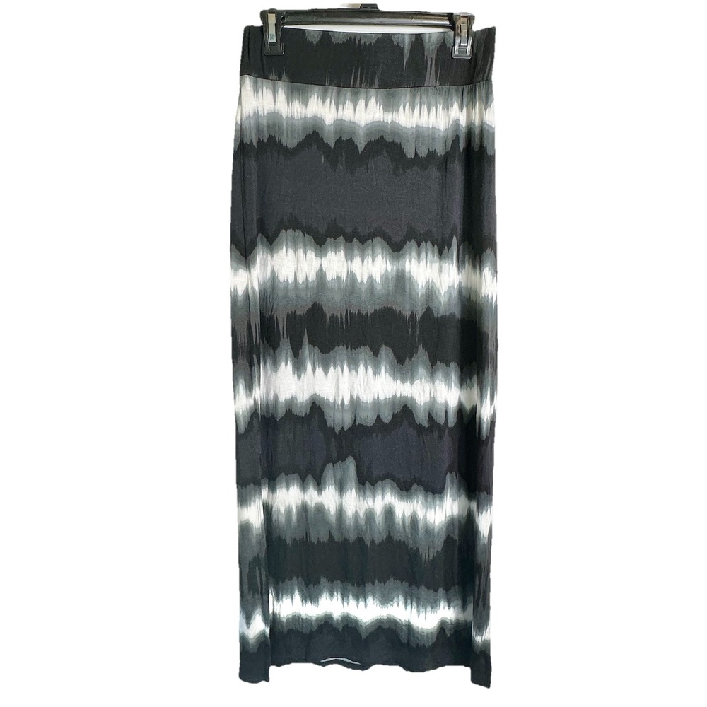 a.n.a Womens Sz Small Black Gray White Tie Dye Maxi Skirt Stretch NEW With Tags